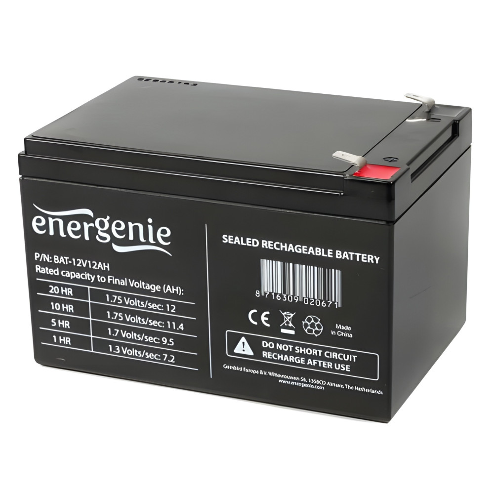 Акумуляторна батарея EnerGenie BAT-12V12AH AGM (12 В / 12 А·год)